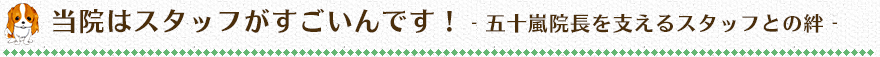 当院はスタッフがすごいんです！‐五十嵐院長を支えるスタッフとの絆‐